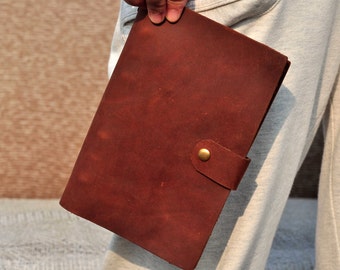 custom refillable leather journal notebook (free stamp)