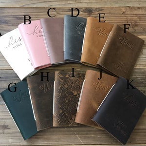 Personalized Leather Wedding Vows Book Vow Books Set Of 2 image 8