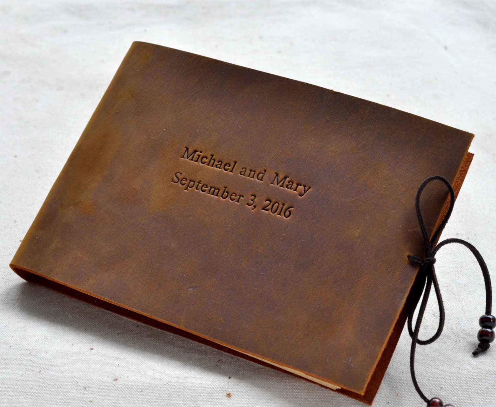 Personalized Leather Journal Unique Guest Book Personalized Etsy