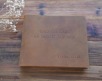 Personalized Guest Book Leather Scrapbook Custom photo Album Anniversary gift Personalized gift