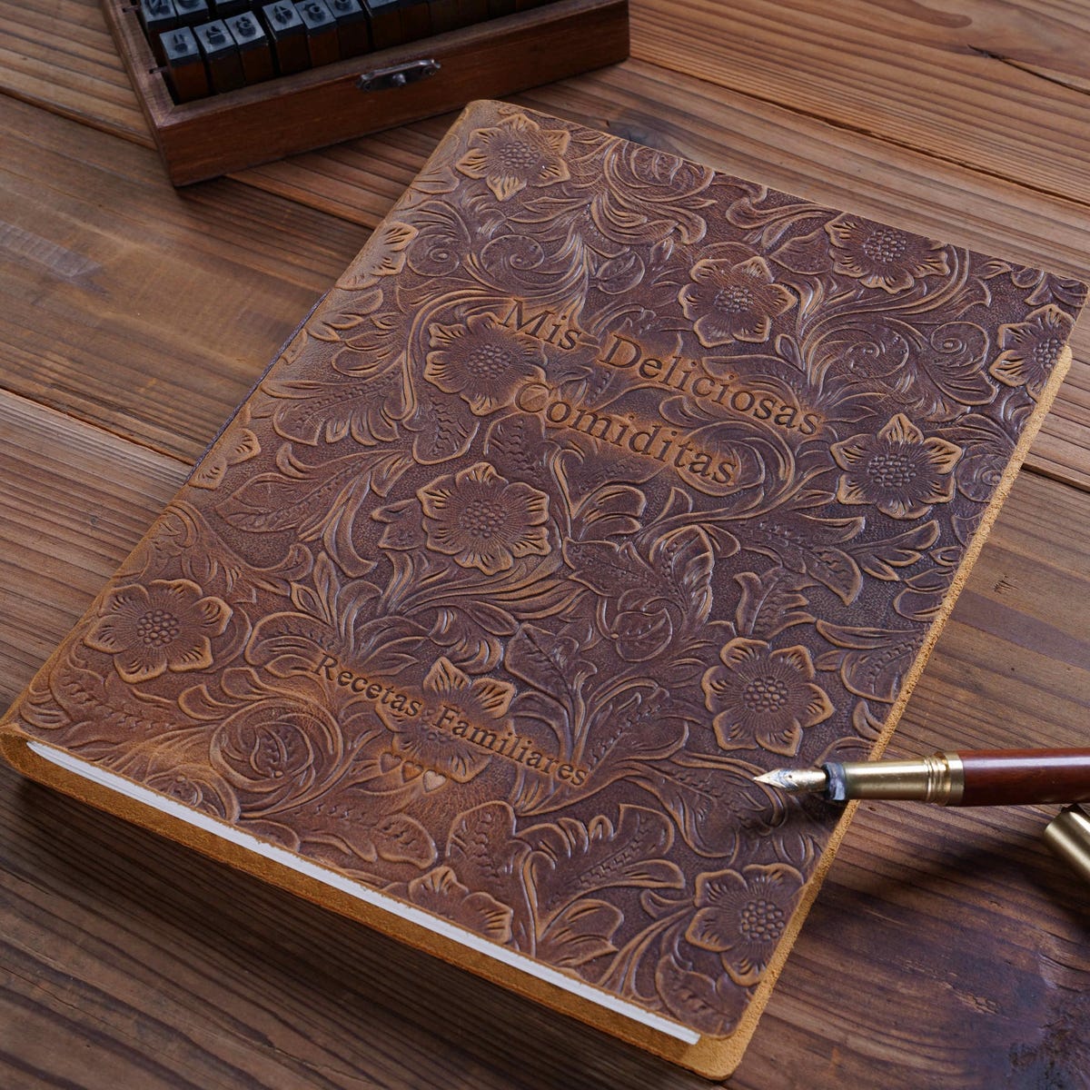 Personalized Leather Recipe Book
