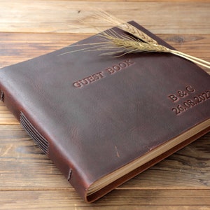Leather Scrapbook  Adventure Book 1th Anniversary Gift for Her and Him