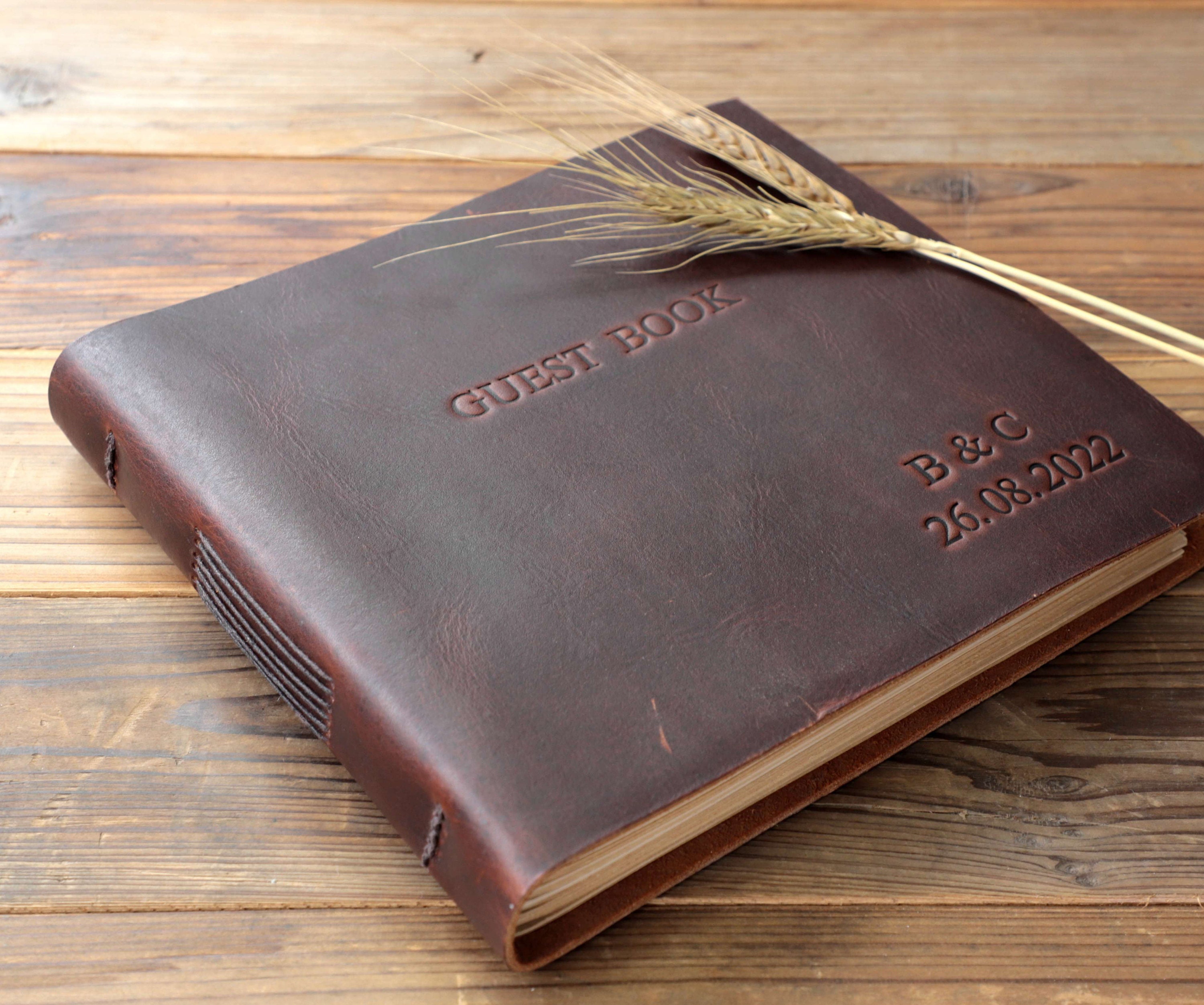 Leather Scrapbook Adventure Book 1th Anniversary Gift for Her and Him 