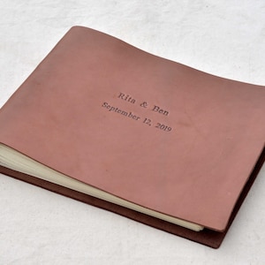 Album di ritagli in pelle personalizzato, libro degli ospiti personalizzato, regalo di anniversario, regalo di nozze