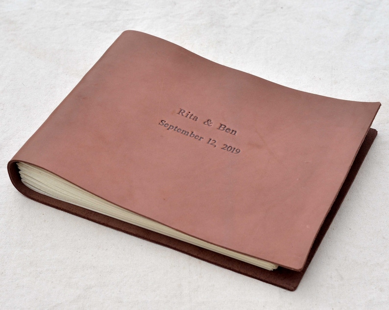 Personalized Leather Scrapbook custom Guest Book anniversary Etsy
