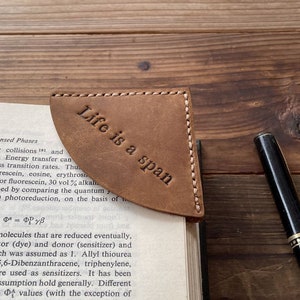 Personalized Initial Bookmark for books,Genuine Leather Corner Page Marker, ,Genuine Leather Bookmark for Reader