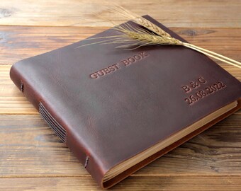 Wedding Guest Book, Photo Guestbook, Leather Guestbook,Photo Album For Wedding