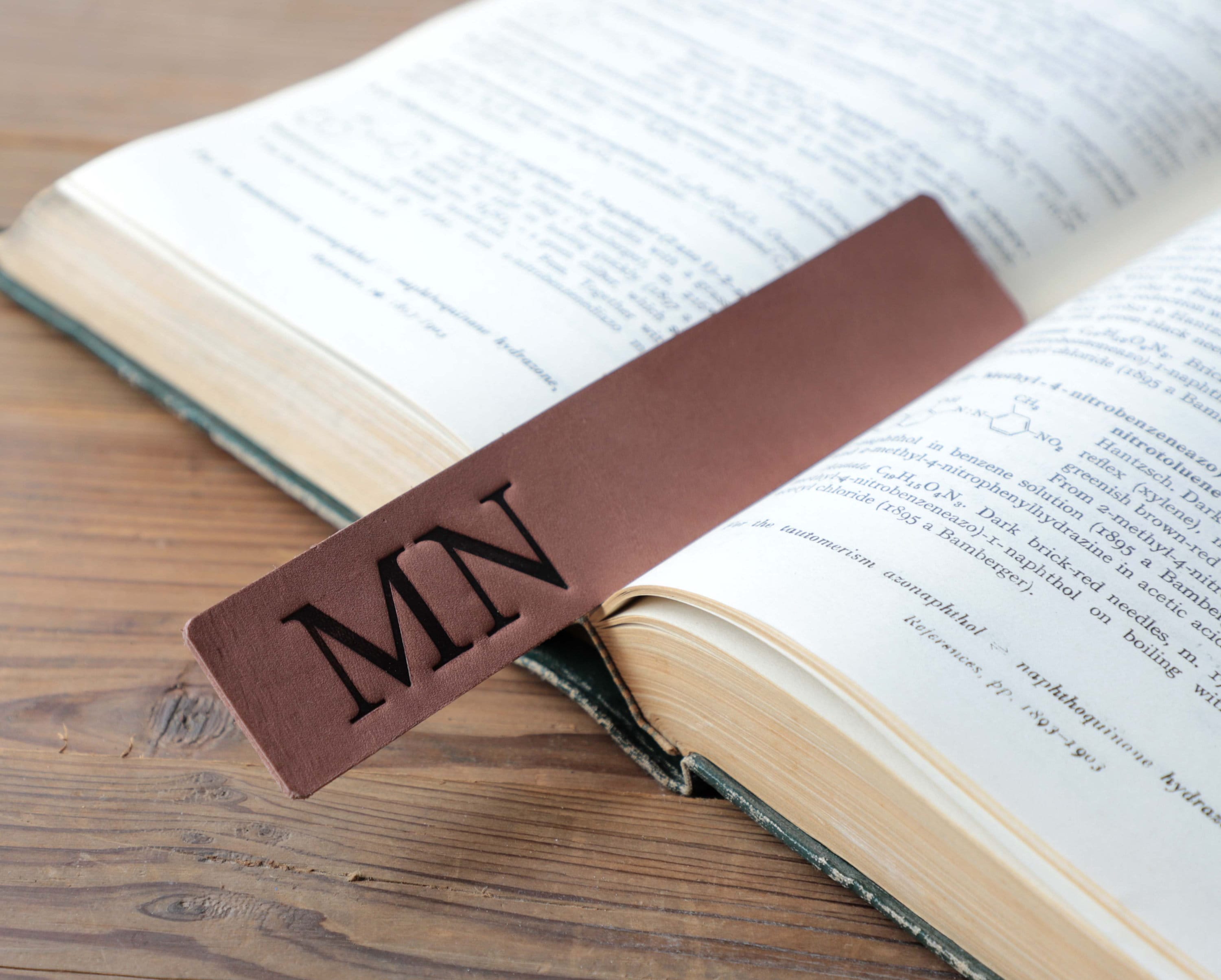 Personalized BookmarkCustom Leather Bookmark Initial Etsy