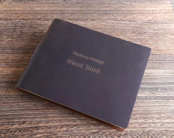 Personlig gästbok i läder, scrapbooking, anpassat fotoalbum, jubileumspresent