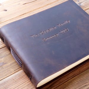 Gepersonaliseerde fotoplakboek Leren plakboek Avonturenboek Familieboek