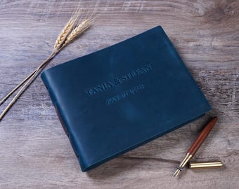 Personalized Scrapbook Album,Leather Guest Book,Wedding Photo Guestbook,Anniversary Gift
