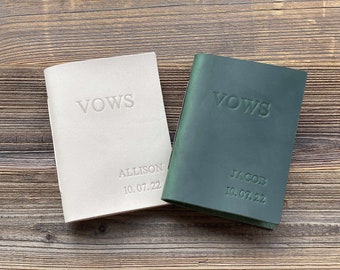 His and Her Vow Books, Leather Vows Book ,Custom Vows Booklet, Personalized Gift