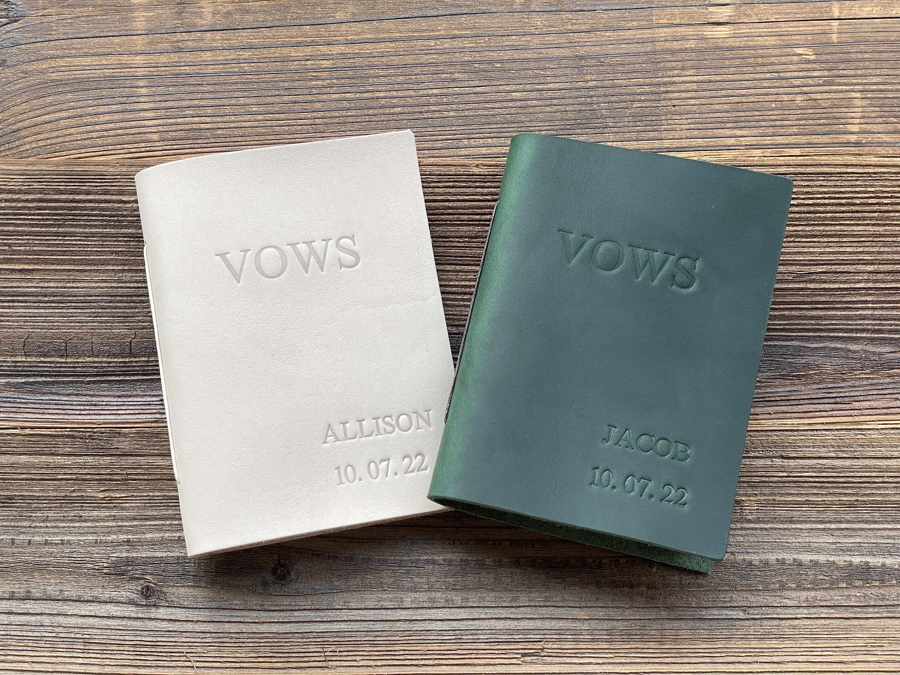 His and Her Vow Books, Leather Vows Book ,Custom Vows Booklet, Personalized Gift