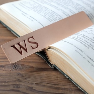 Personalized Bookmark,Custom Leather Bookmark, Initial Bookmark