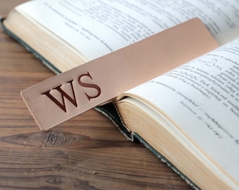 Personalized Bookmark,Custom Leather Bookmark, Initial Bookmark