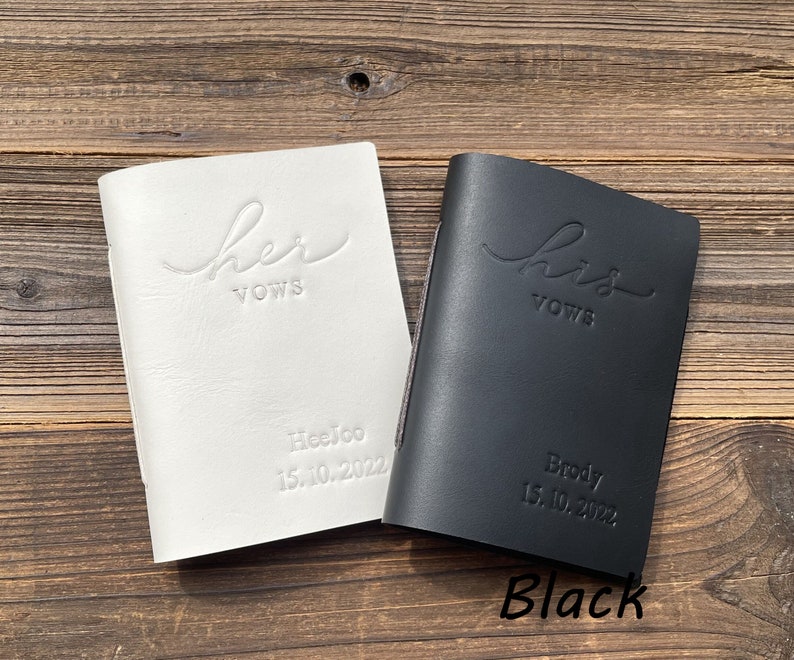 His and Her Vow Books, Leather Vows Book ,Custom Vows Booklet, Personalized Gift image 6