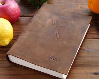 Personalized Leather Recipes  Family Family Cook Book Christmas Gift Gift Gift for Him