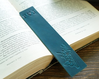 Personalized Bookmark,Custom Leather Bookmark, Initial Bookmark