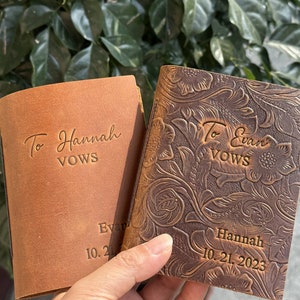Personalized Vows Books,His and Her Vow Books, Leather Vows Book ,Custom Vows Booklet, Personalized Gift