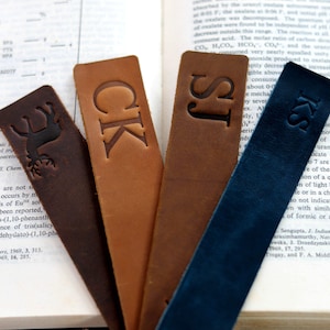 Personalized Bookmark,Custom Leather Bookmark, Initial Bookmark