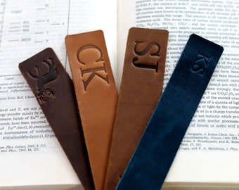 Personalized Bookmark,Custom Leather Bookmark, Initial Bookmark