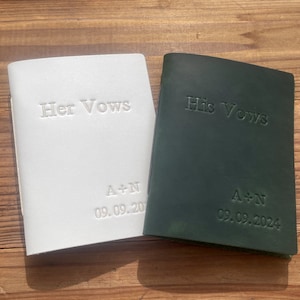 Wedding Vows,His and Her Vow Books, Leather Vows Book ,Custom Vows Booklet, Personalized Wedding Gift