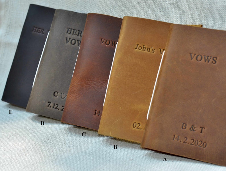 Wedding Vows Personalzied Rustic Vow Books Marriage Vow Books
