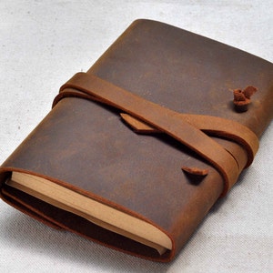Handmade Travel Notebook Refillable Leather Journal Leather Notebook Custom Journal Free stamp image 4