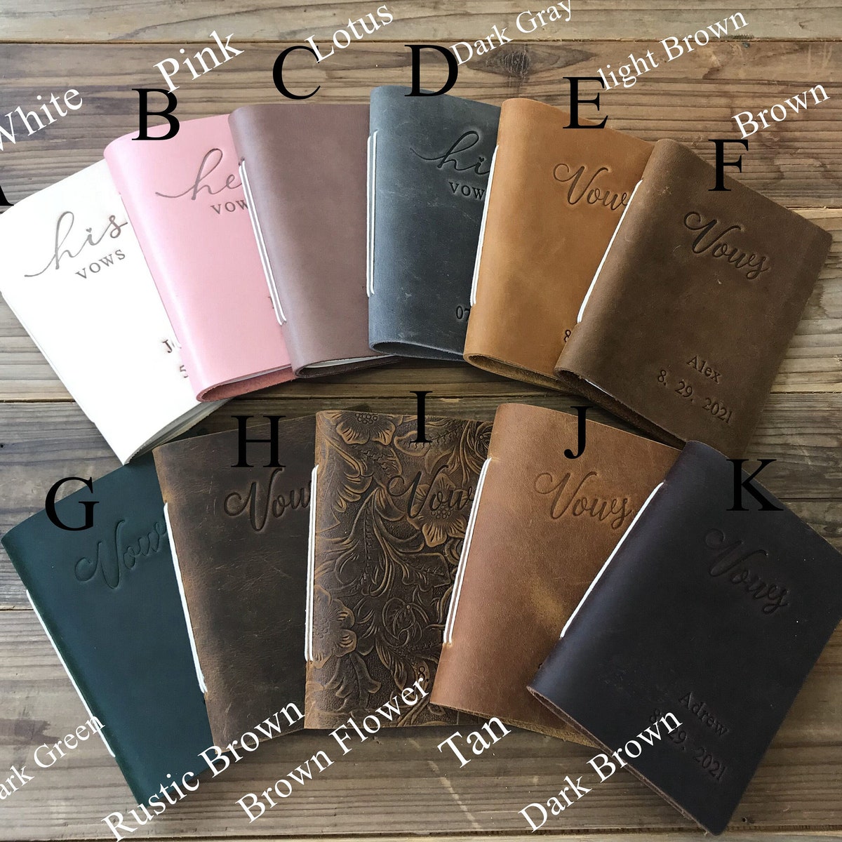His and Her Vow Books, Leather Vows Book ,custom Vows Booklet, Personalized Gift - Etsy