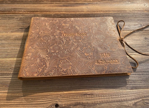 3 Best Personalized Leather Wedding Guest Books, Notebooks & Journal Sets for Unique Gifting