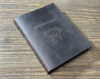 Personalized Leather Recipe Book Cook Book Gift for Him Valentine's Day Christmas Gift