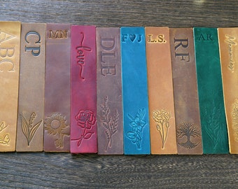 Personalized Bookmark,Custom Leather Bookmark, Initial Bookmark,Christmas Gift