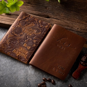 Wedding Vows,His and Her Vow Books, Leather Vows Book ,Custom Vows Booklet