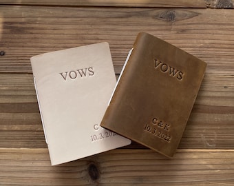 His and Her Vow Books, Leather Vows Book ,Custom Vows Booklet, Personalized Gift