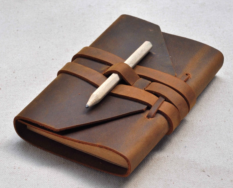 Handmade Travel Notebook Refillable Leather Journal Leather Notebook Custom Journal Free stamp image 3