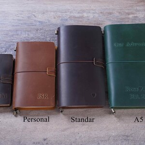 Personalized leather journal, Custom Travel journal, Travel notebook, leather Diary,Refillable journal ,Perfect Gift for Men or Women image 7