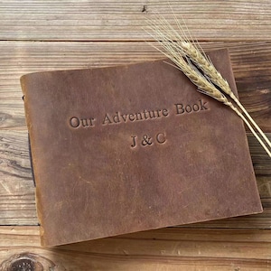Avonturenboek Gepersonaliseerd album Leren fotoalbum plakboek