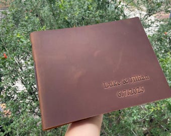 Custom Wedding Guest Book Leather Guest Book Our Memories Book Our Anniversary Book