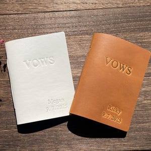 His and Her Vow Books, Leather Vows Book ,Custom Vows Booklet, Personalized Gift