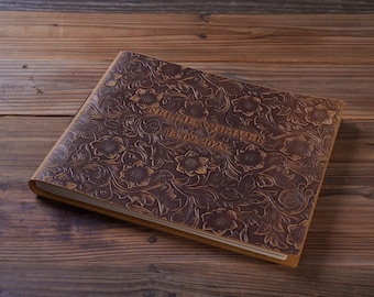 Personalized Guest Book,Photo Scrapbook ,Leather Photo Album,Anniversary Book,Gift For Her