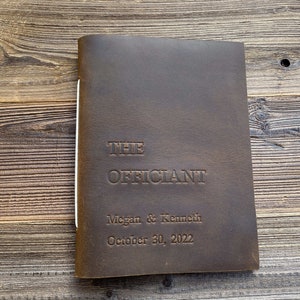 Personalized Wedding Officiant Book ,Officiant gift,Custom marriage commissioner booklet