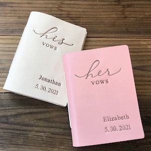 Personalized Wedding Vow Book His Vows Her Vows Set of 2