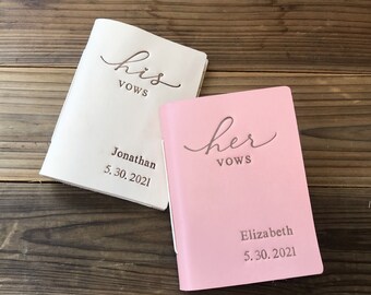 Livro de votos de casamento personalizado, seus votos, conjunto de 2 votos