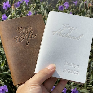 Wedding Vows Book ,Leather Vows Books Vows Booklet ,To my wife ,to my husband Vows