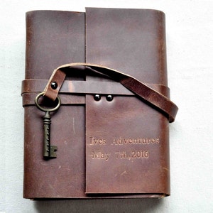 Vintage lederen dagboek lederen schetsboek rustieke gastenboek geschenken voor hem haar