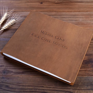 Personalized Guest Book,Leather Scrapbook ,Custom Leather Journal ,Anniversary gift