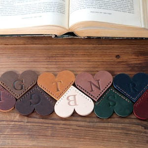 Personalised Initial Leather Corner Bookmark Anniversary Gift Christmas Gift Best Personalized Gift