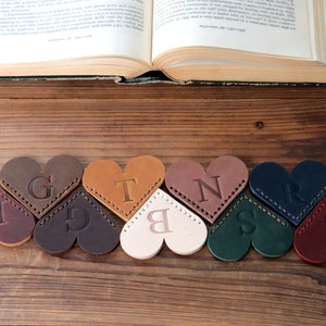 Personalised Initial Leather Corner Bookmark Anniversary Gift Christmas Gift Best Personalized Gift