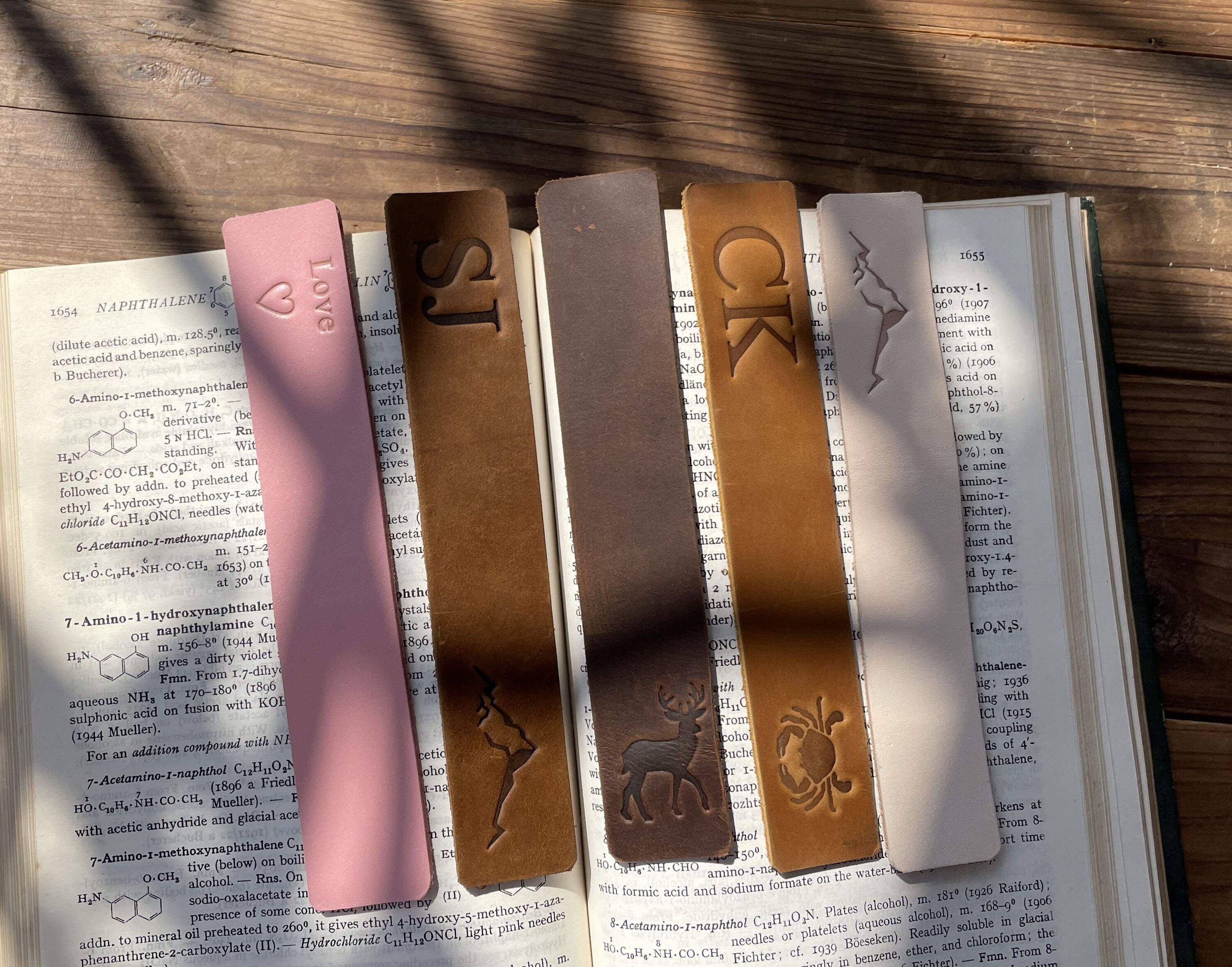 Personalized Bookmark,custom Leather Bookmark, Initial Bookmark ...