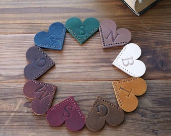 Personalised Initial Leather Corner Bookmark Christmas Gift